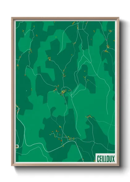 Une affiche de carte sur Ceilloux