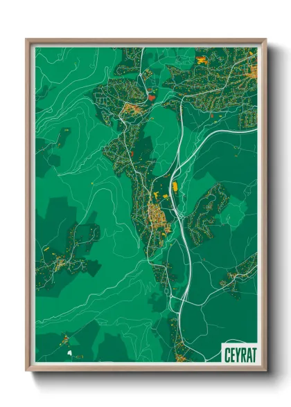 Une affiche de carte sur Ceyrat