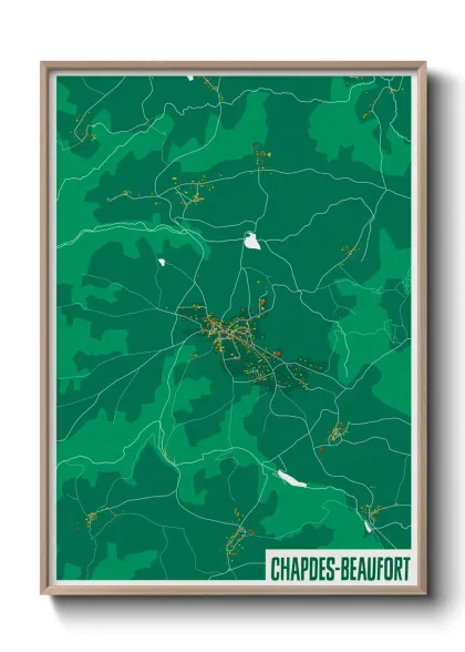 Une affiche de carte sur Chapdes-Beaufort