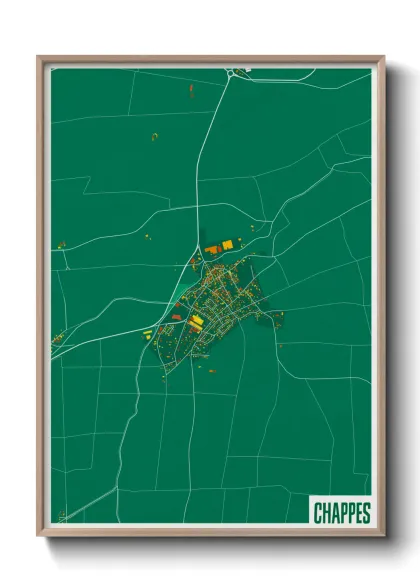 Une affiche de carte sur Chappes