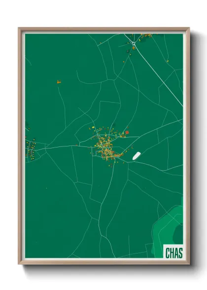 Une affiche de carte sur Chas