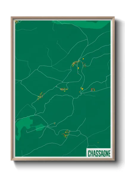 Une affiche de carte sur Chassagne
