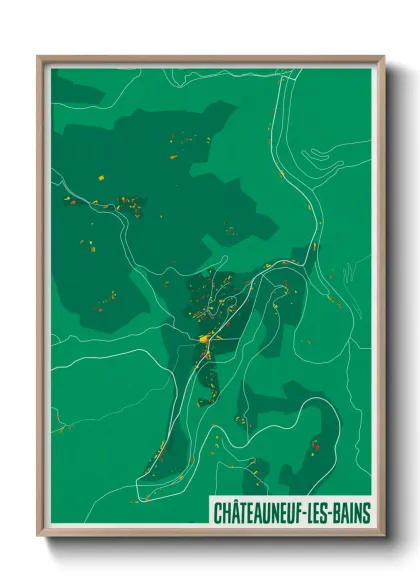 Une affiche de carte sur Châteauneuf-les-Bains
