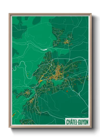 Une affiche de carte sur Châtel-Guyon