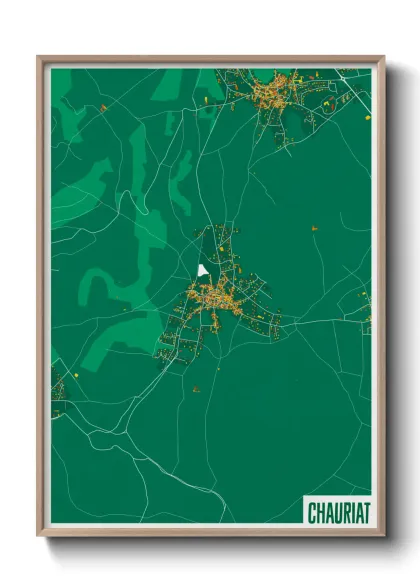Une affiche de carte sur Chauriat