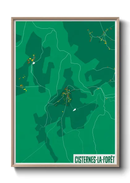 Une affiche de carte sur Cisternes-la-Forêt