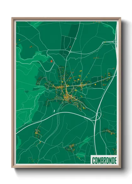 Une affiche de carte sur Combronde
