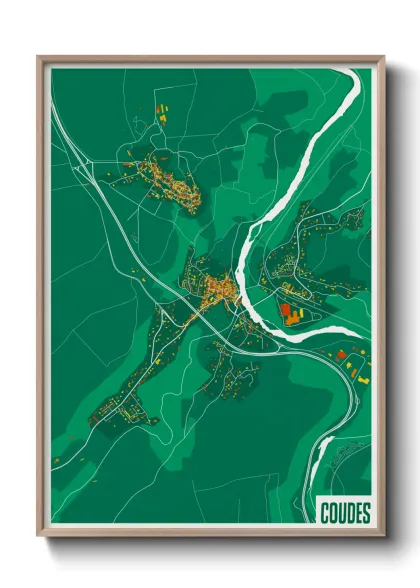 Une affiche de carte sur Coudes