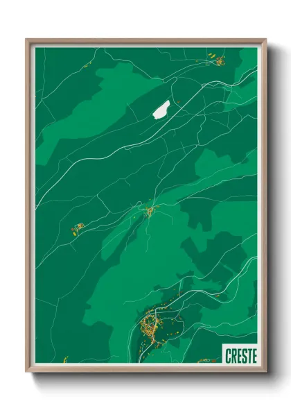 Une affiche de carte sur Creste