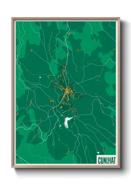 Une affiche de carte sur Cunlhat