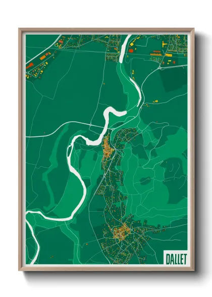 Une affiche de carte sur Dallet