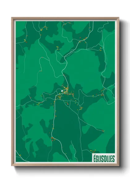 Une affiche de carte sur Églisolles