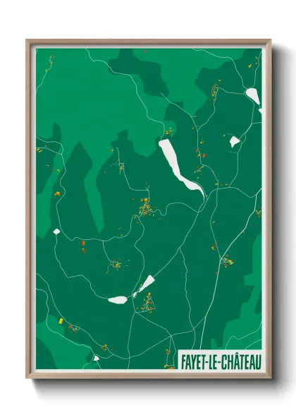 Une affiche de carte sur Fayet-le-Château