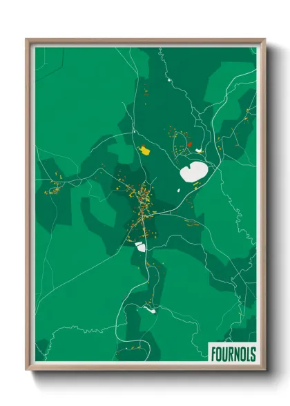 Une affiche de carte sur Fournols