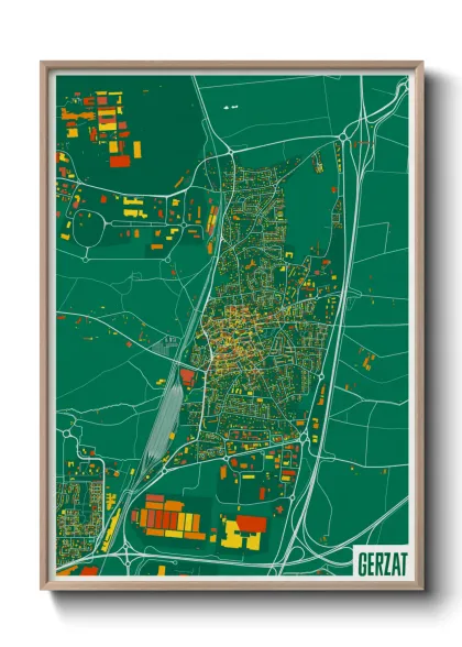 Une affiche de carte sur Gerzat