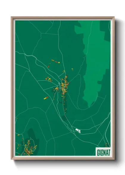 Une affiche de carte sur Gignat