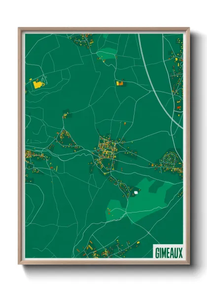 Une affiche de carte sur Gimeaux