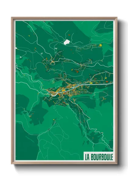 Une affiche de carte sur La Bourboule