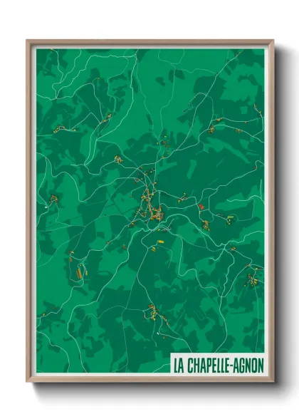 Une affiche de carte sur La Chapelle-Agnon