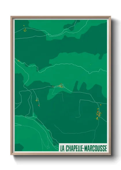 Une affiche de carte sur La Chapelle-Marcousse
