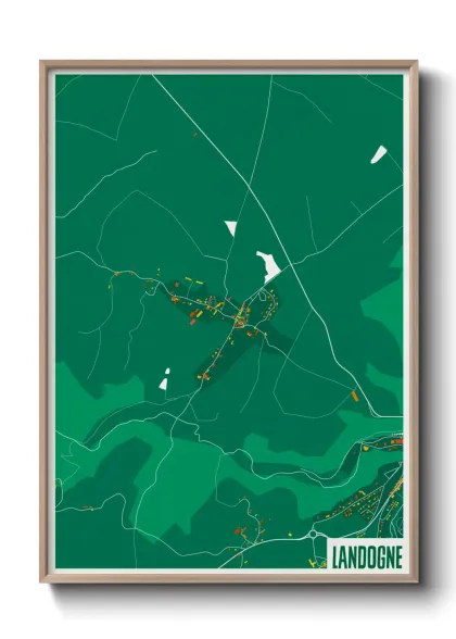 Une affiche de carte sur Landogne