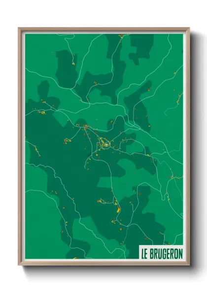 Une affiche de carte sur Le Brugeron