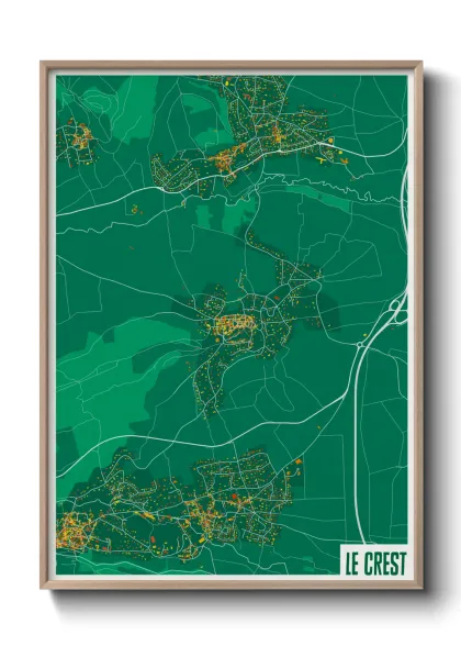 Une affiche de carte sur Le Crest