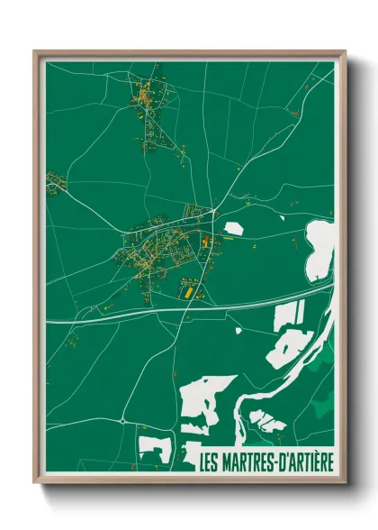 Une affiche de carte sur Les Martres-d'Artière