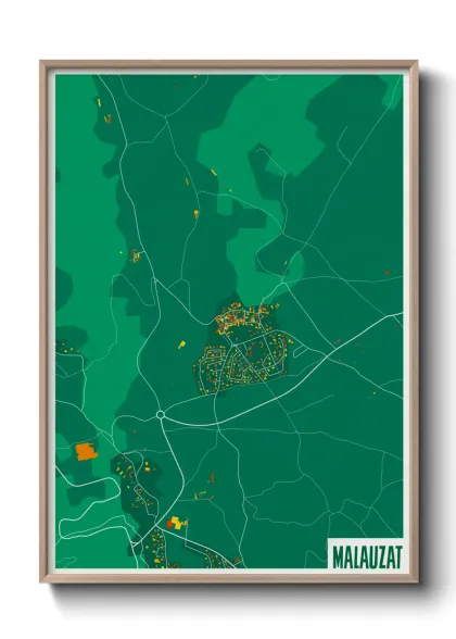 Une affiche de carte sur Malauzat