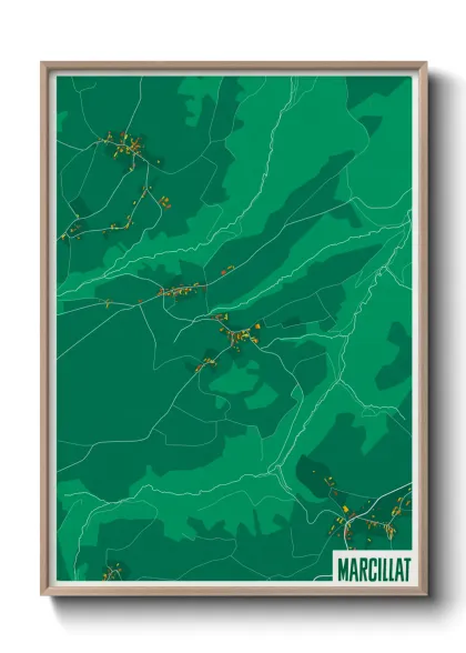 Une affiche de carte sur Marcillat