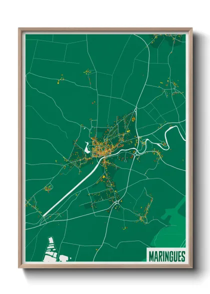 Une affiche de carte sur Maringues