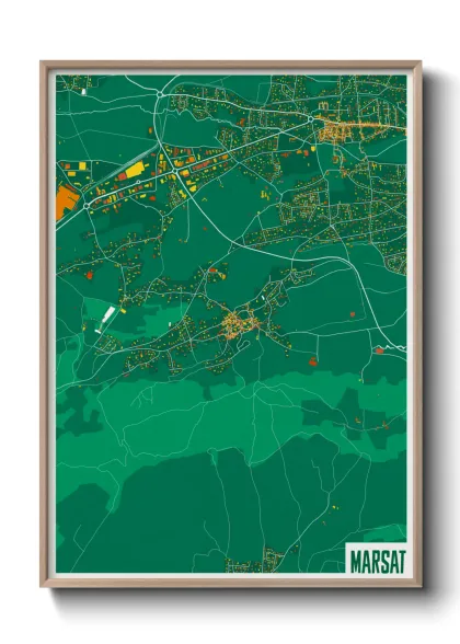 Une affiche de carte sur Marsat