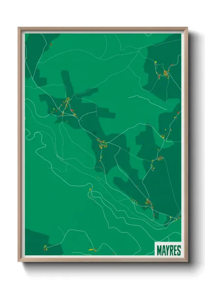 Une affiche de carte sur Mayres