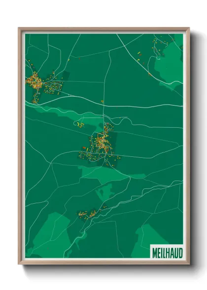Une affiche de carte sur Meilhaud