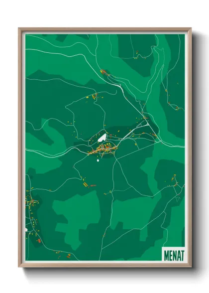 Une affiche de carte sur Menat