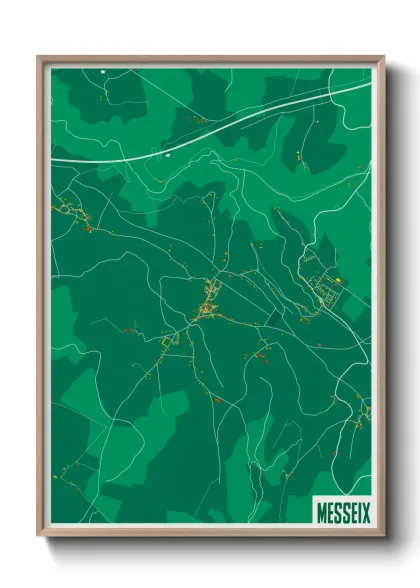 Une affiche de carte sur Messeix