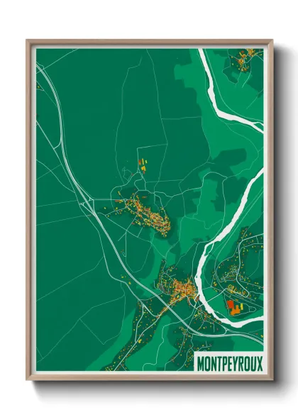 Une affiche de carte sur Montpeyroux