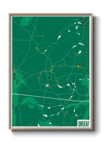 Une affiche de carte sur Orléat