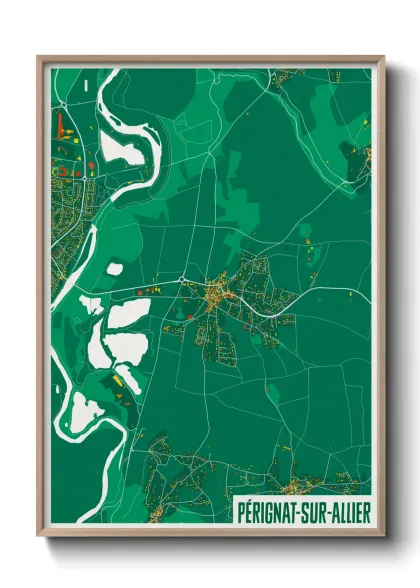 Une affiche de carte sur Pérignat-sur-Allier