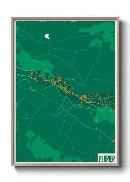 Une affiche de carte sur Perrier