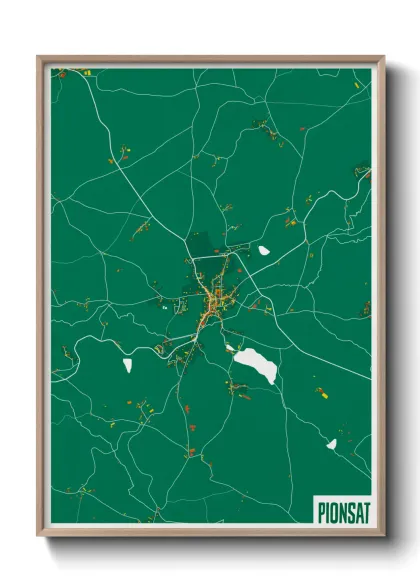 Une affiche de carte sur Pionsat