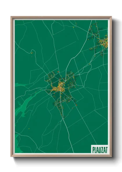 Une affiche de carte sur Plauzat