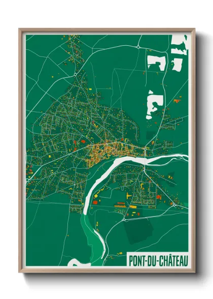 Une affiche de carte sur Pont-du-Château