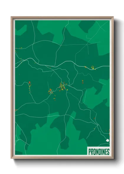 Une affiche de carte sur Prondines