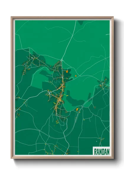 Une affiche de carte sur Randan