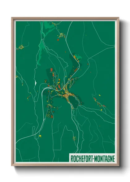 Une affiche de carte sur Rochefort-Montagne