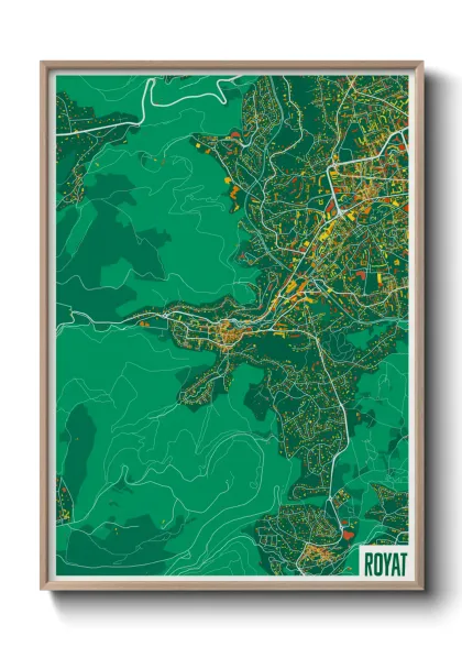 Une affiche de carte sur Royat