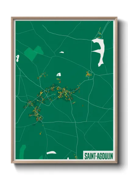 Une affiche de carte sur Saint-Agoulin