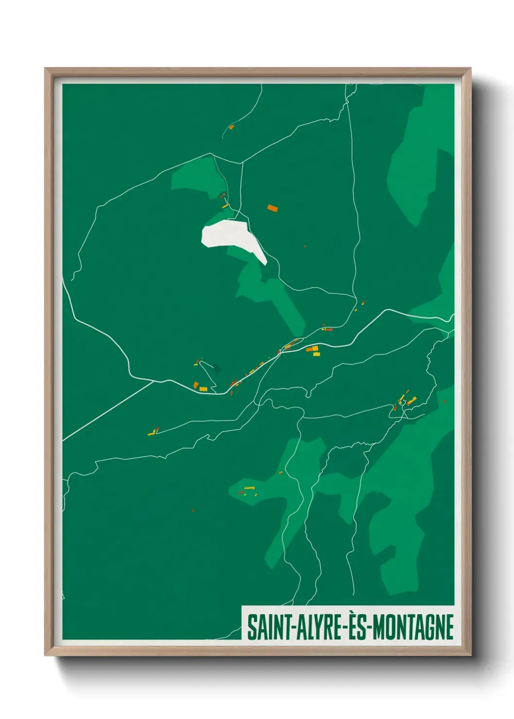 Un poster carte Saint-Alyre-ès-Montagne