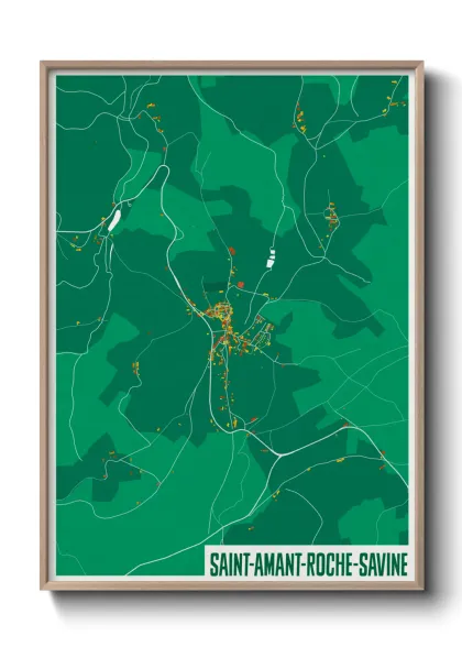 Une affiche de carte sur Saint-Amant-Roche-Savine